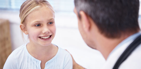 Young girl visiting pediatrician