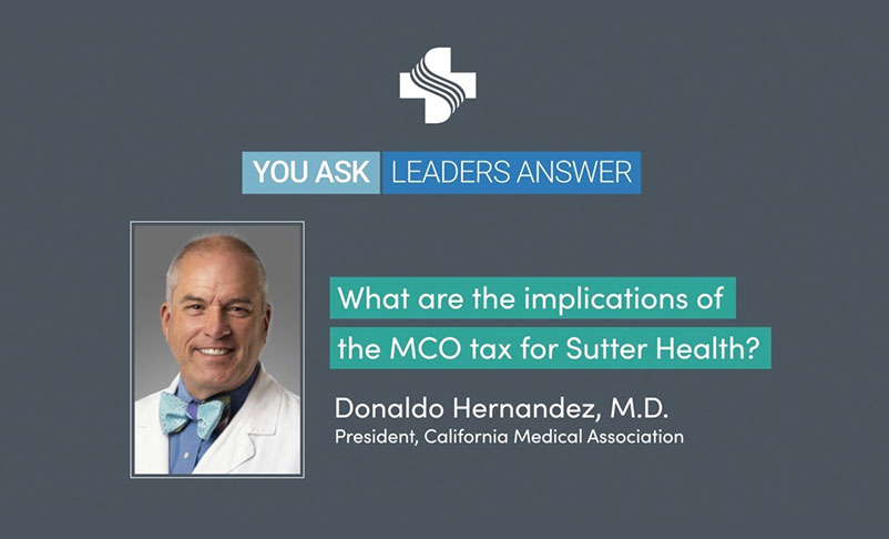 What are the implications of the MCO tax for Sutter Health?